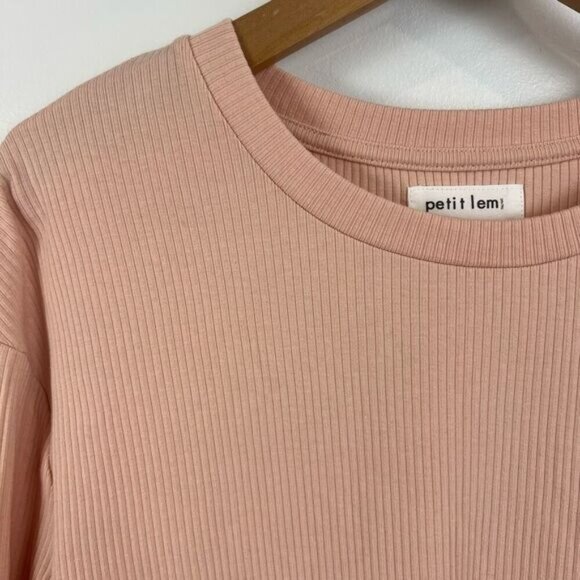 Petit Lem Women’s Blush Pink Organic Cotton Long Sleeve Top Shirt Stretch Large - Picture 7 of 13